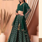 Amazing Green Color Georgette With Sequins Work Lehenga Choli With Dupatta For Women