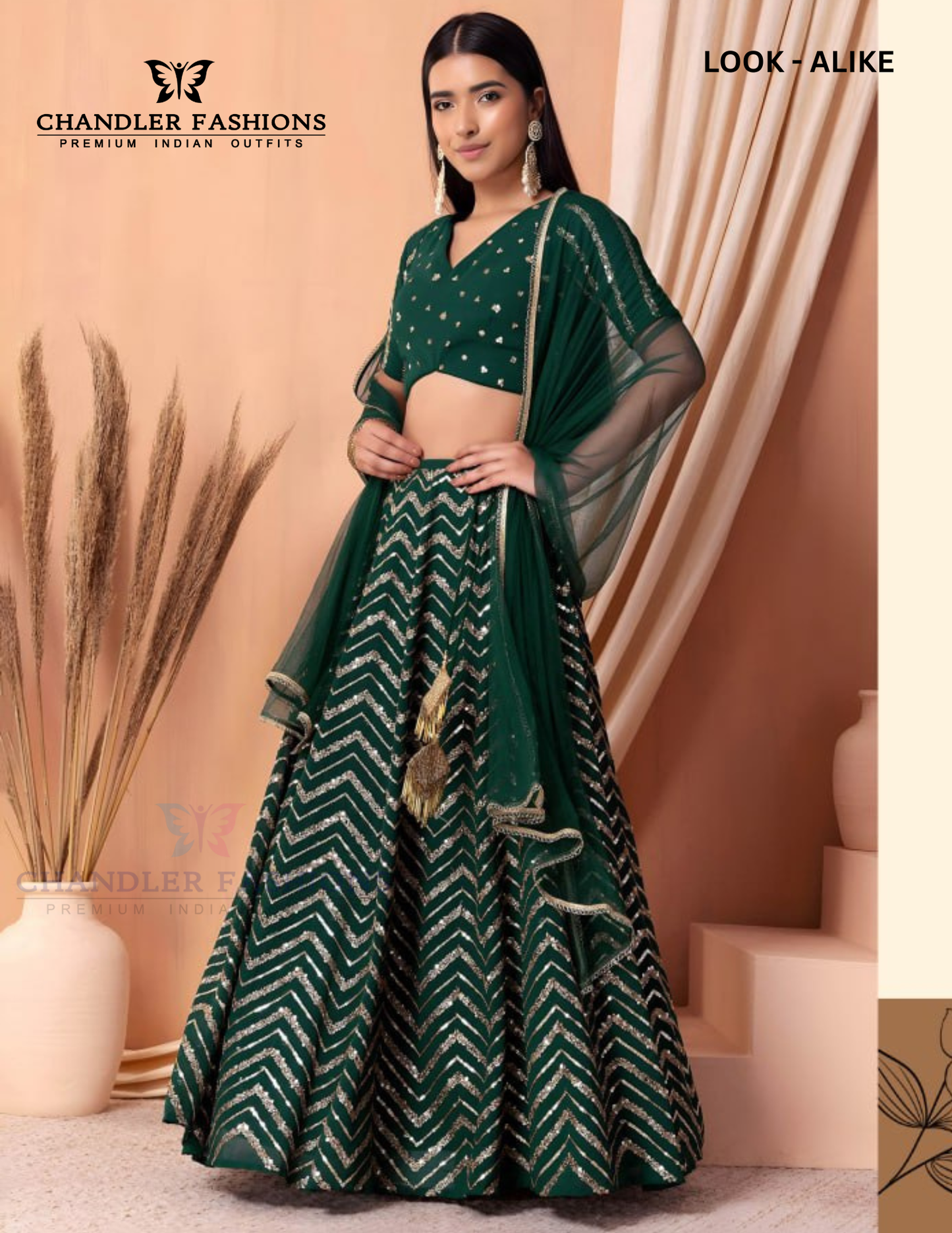 Amazing Green Color Georgette With Sequins Work Lehenga Choli With Dupatta For Women