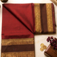 Alluring Maroon Color Cotton With Zari Work Saree For Women