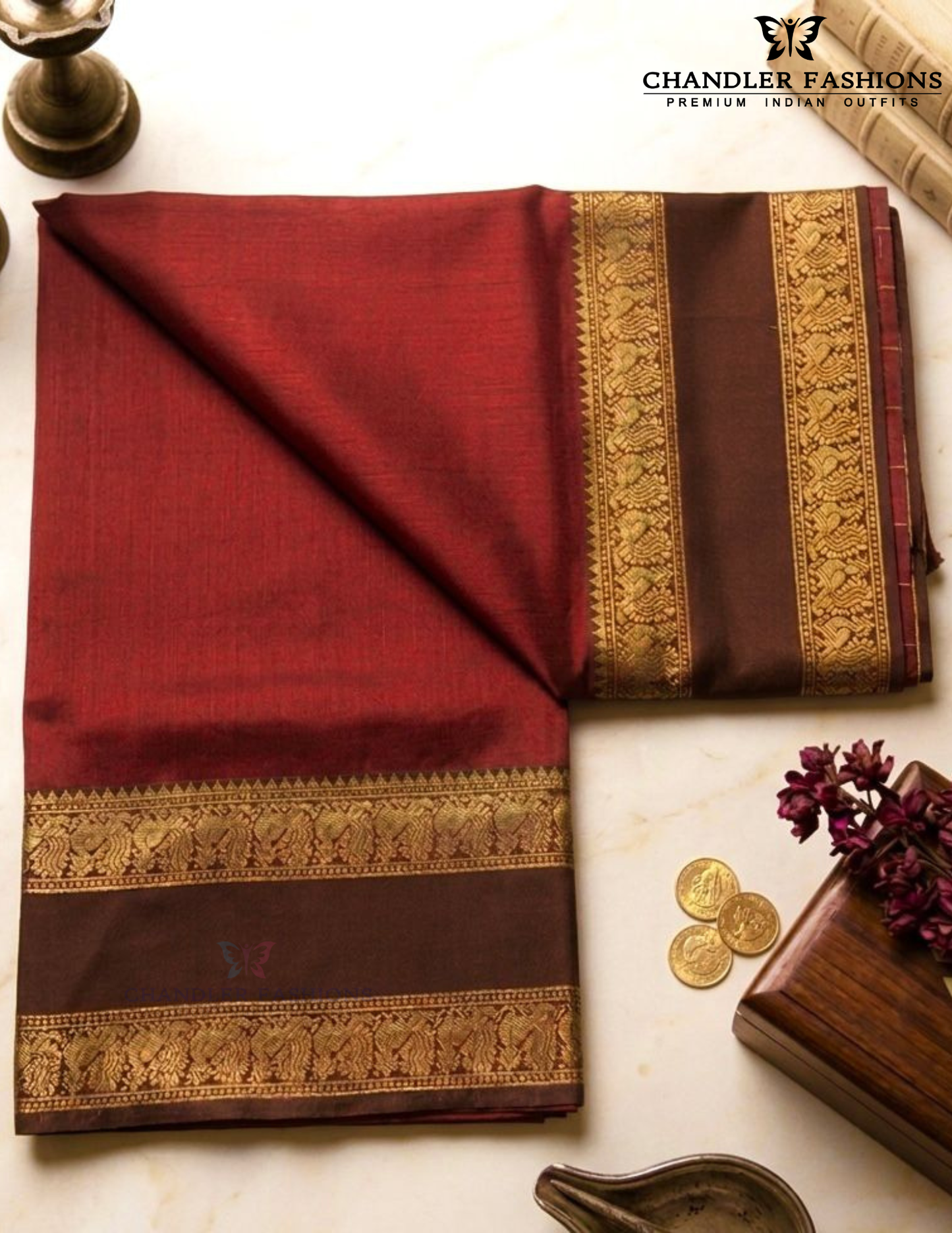 Alluring Maroon Color Cotton With Zari Work Saree For Women