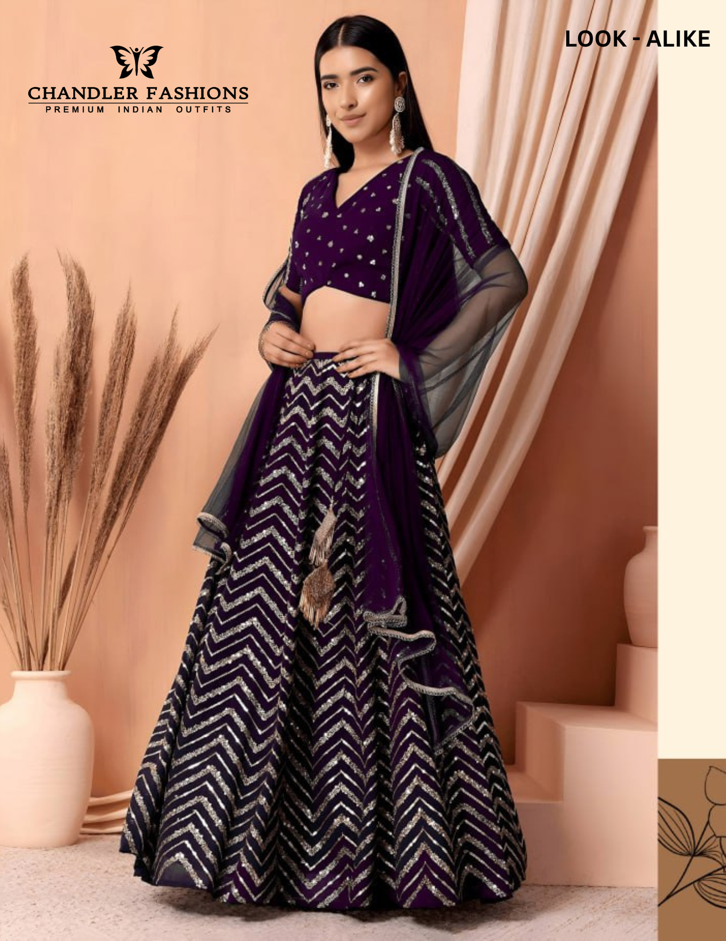 Wonderful Purple Color Georgette With Sequins Work Lehenga Choli With Dupatta For Women