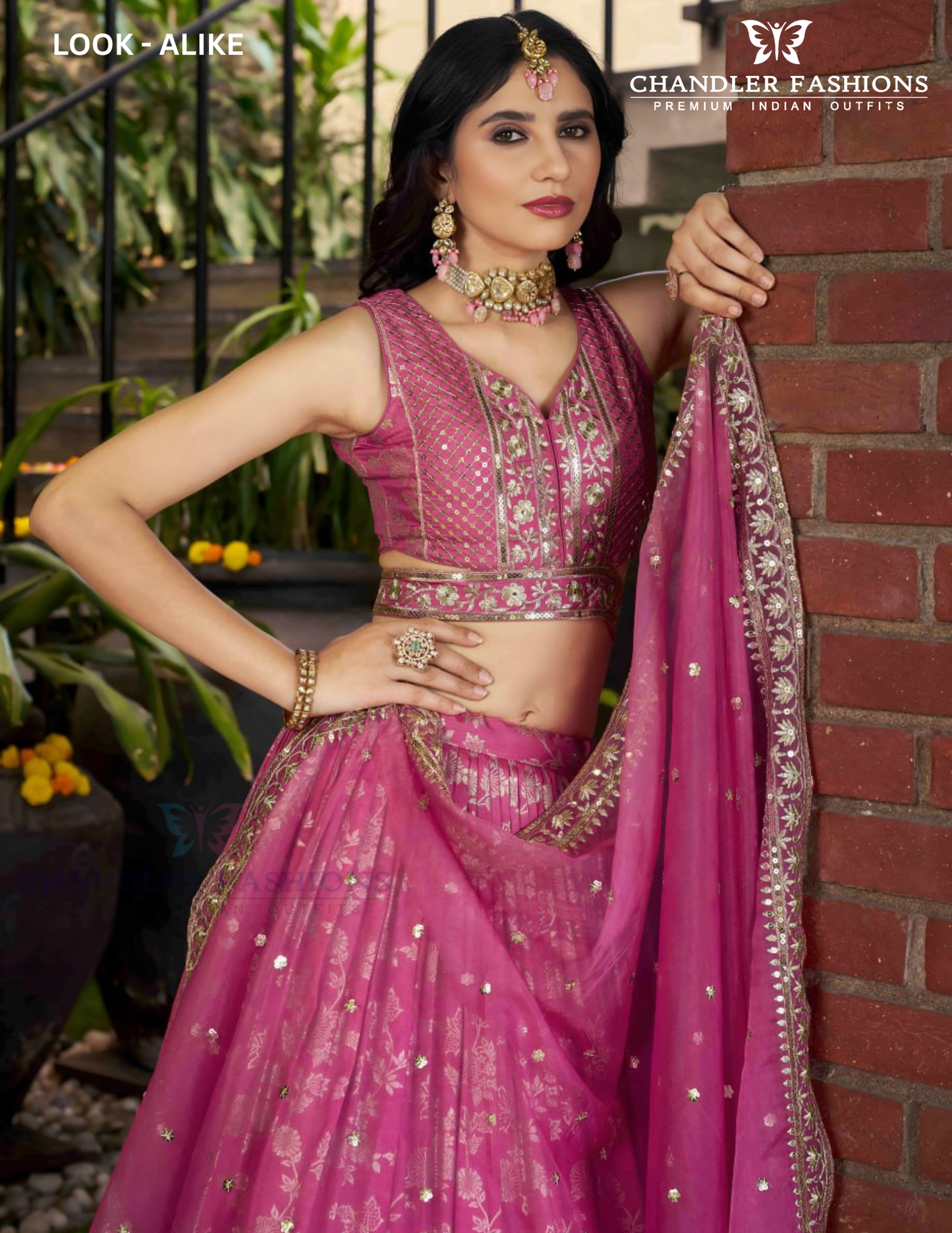 Pink Color Sequins And Zari Embroidery Lehenga In Chandler