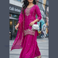 Wonderful Magenta Color Chinon Silk With Embroidery Work Palazzo Suits For Women