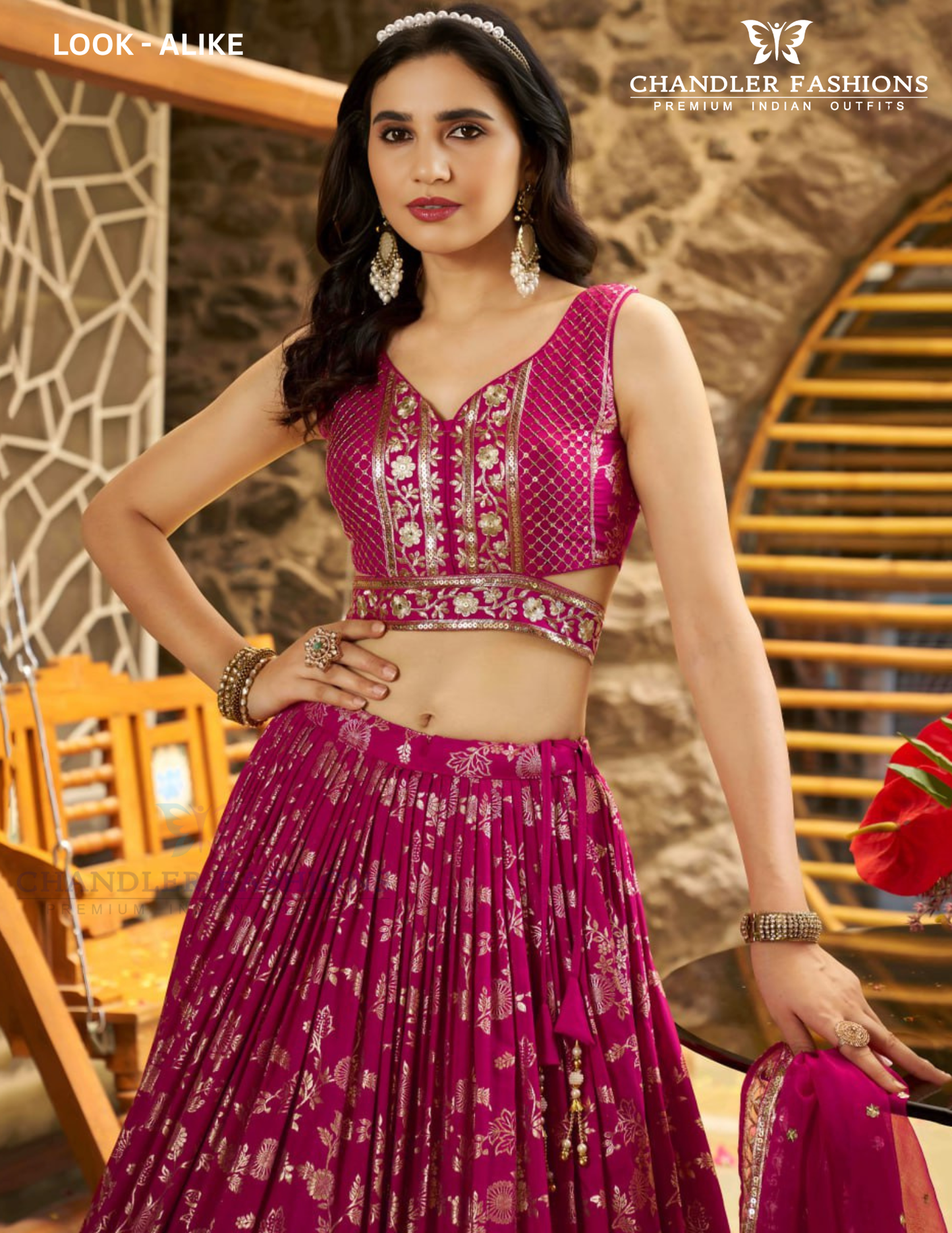 Rani Pink Color Lehenga Choli For Women