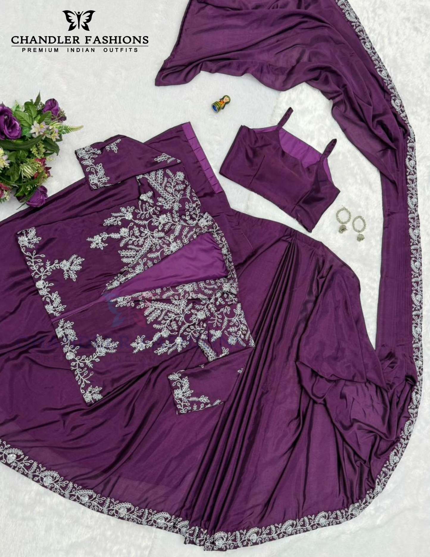 Amazing Wine Color  Ready To Wear Saree In Mesa