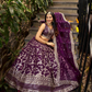 Wine Color Sequins And Zari Embroidery Lehenga In Chandler