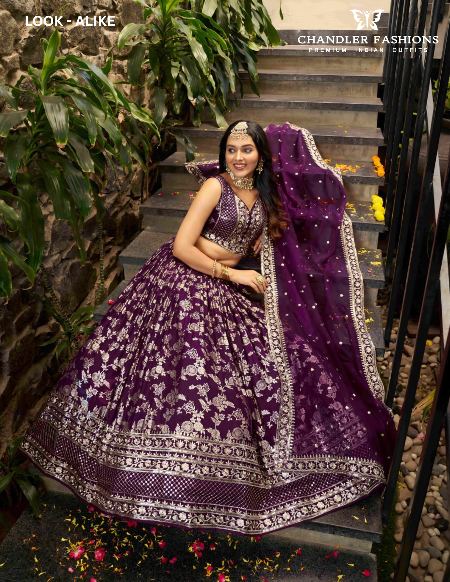 Wine Color Sequins And Zari Embroidery Lehenga In Chandler