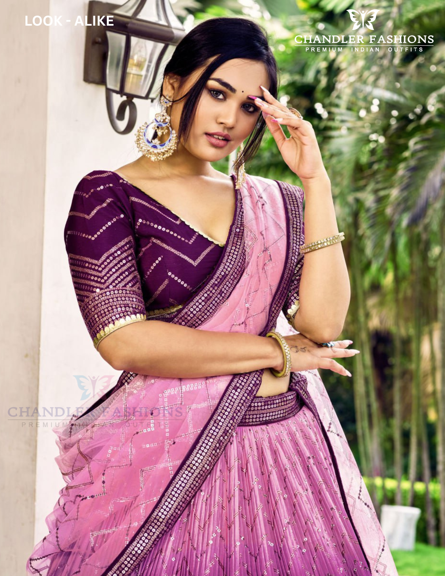 Purple Color Sequins Work Lehenga In Chandler