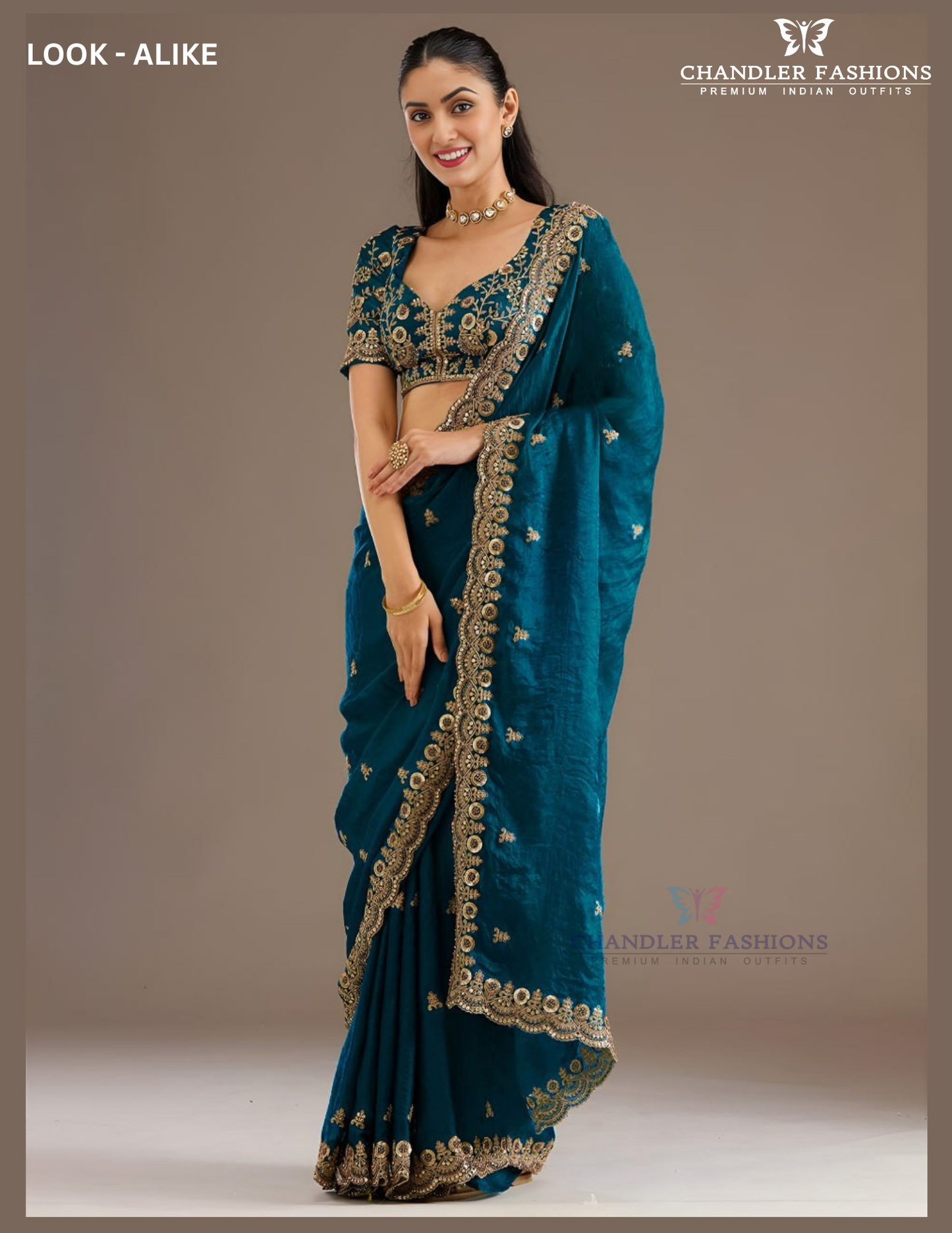 Elegant Blue Color Tissue Silk With Sequins And Embroidery Work Saree For Women