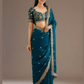 Blue Color Sequins And Embroidery Work Saree In Chandler