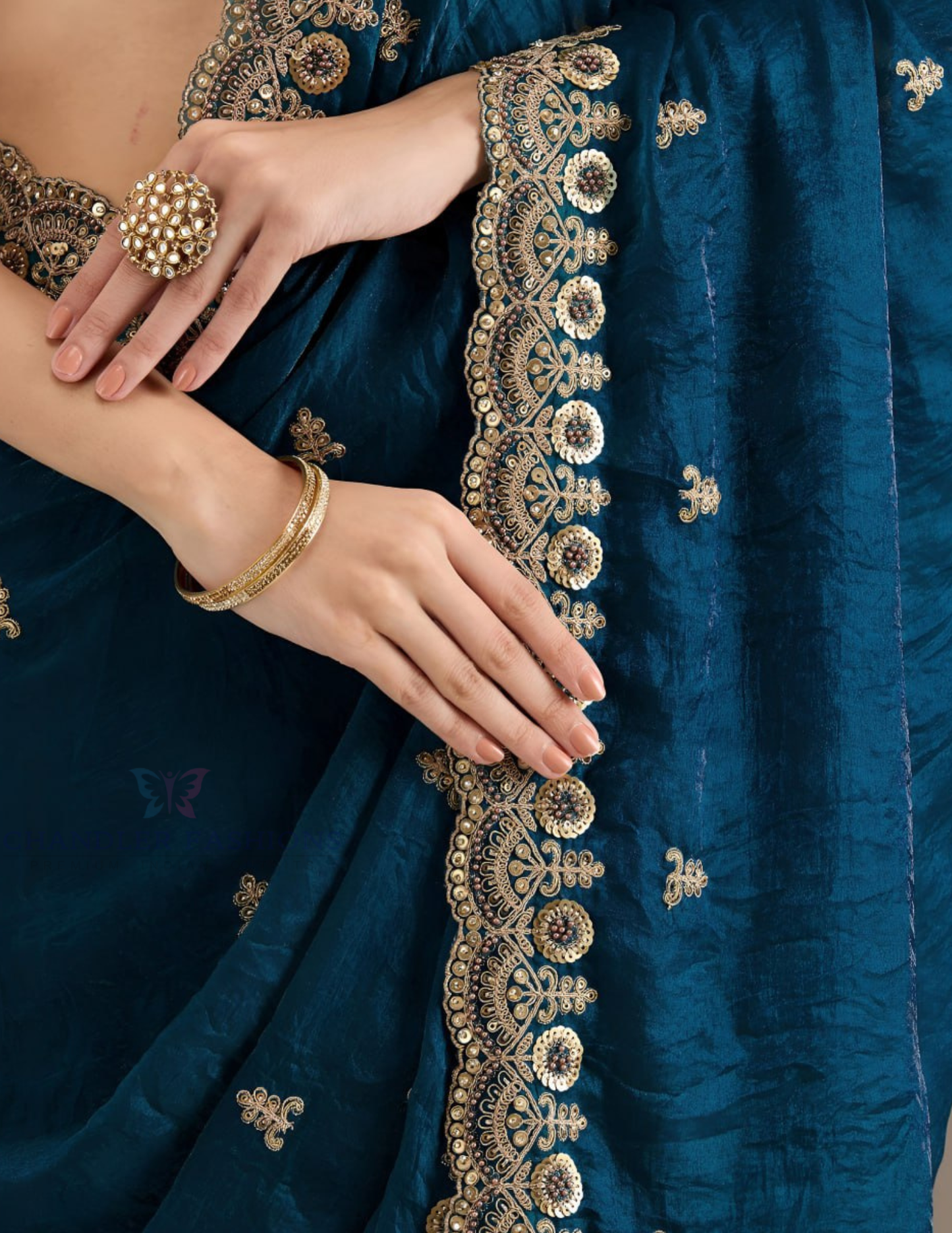 Embroidery Work Saree For Women