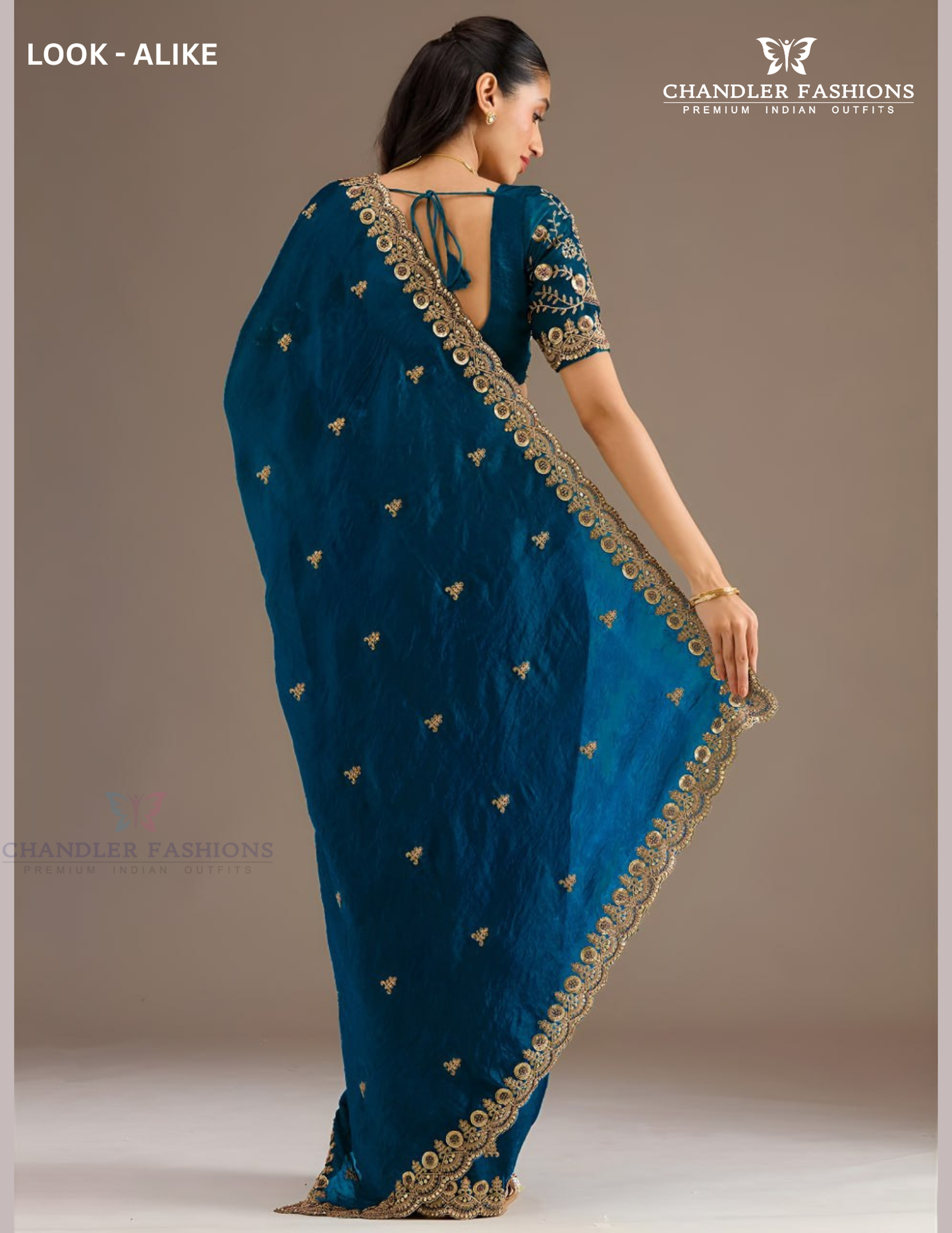 Blue Color Tissue Silk With Sequins And Embroidery Work Saree Near Me
