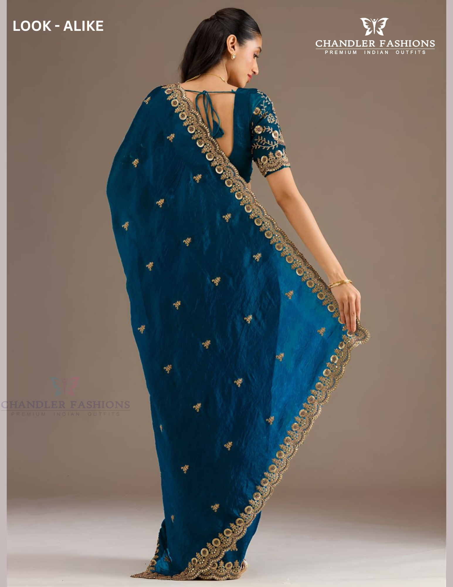 Blue Color Tissue Silk With Sequins And Embroidery Work Saree Near Me