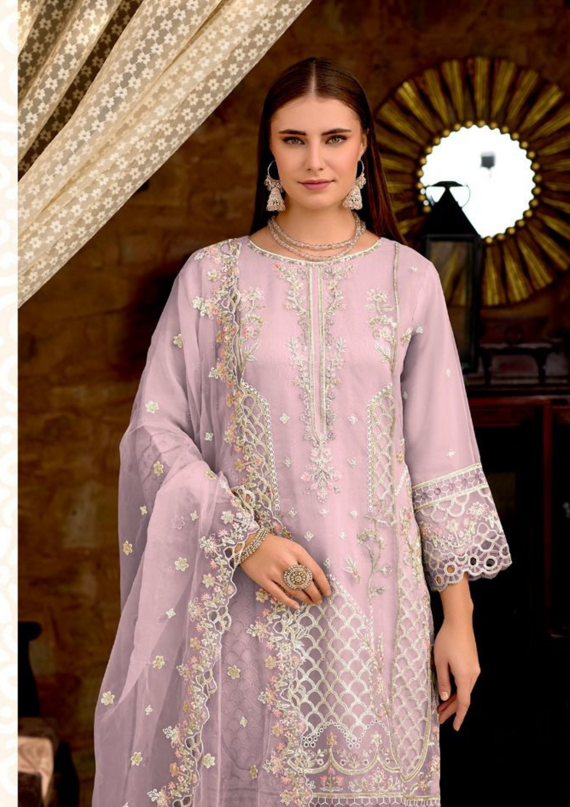 Light Purple Embroidery Salwar Suits For Women Near Me