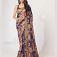 Alluring Purple Color Organza With Sequins And Printed Work Saree For Women