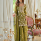Green Color Silk With Embroidery Work Palazzo Suits In Prescott
