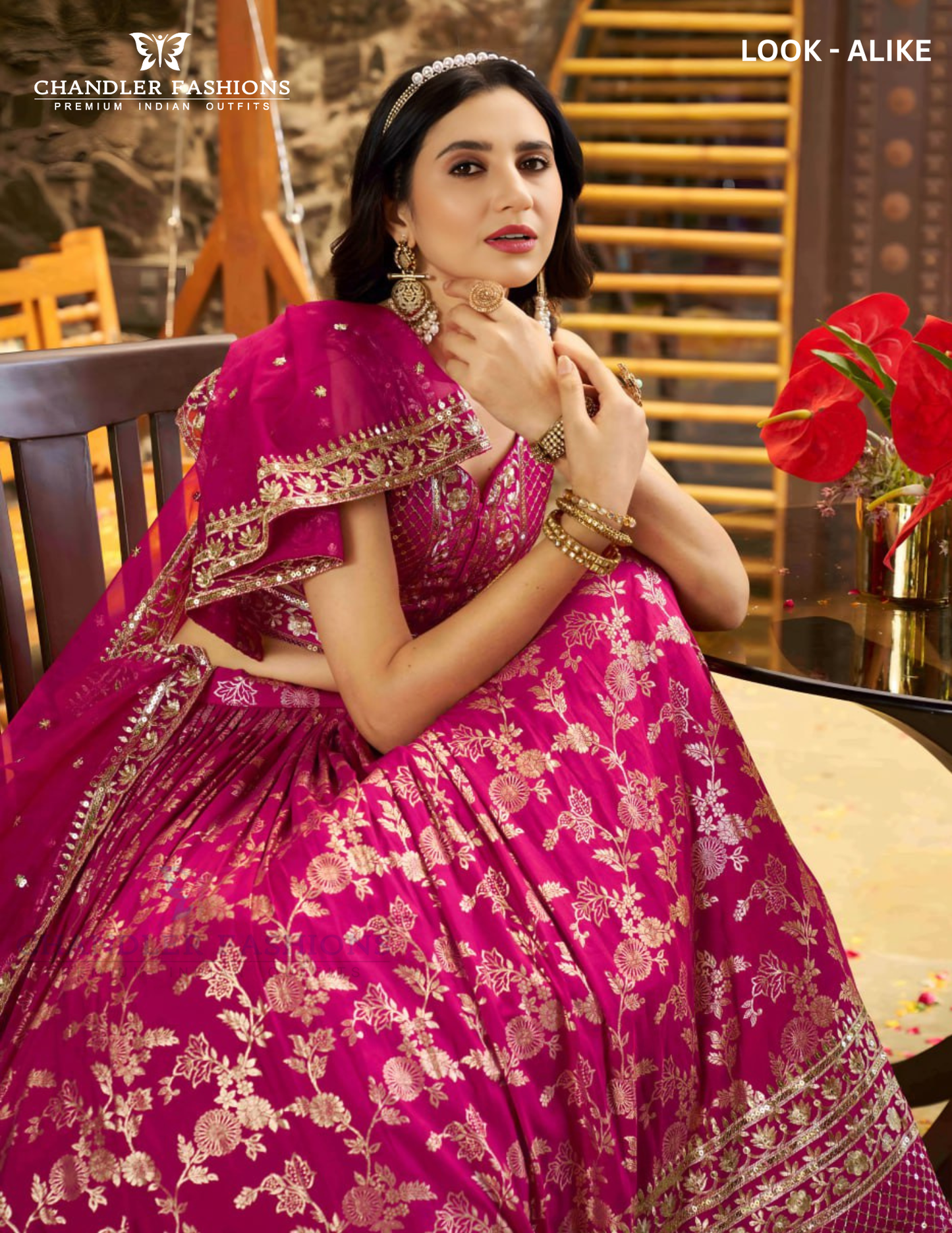 Rani Pink Color Sequins And Zari Embroidery Lehenga In Chandler