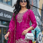 Magenta Color Chinon Silk With Embroidery Work Palazzo Suits Near Me