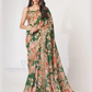Elegant Green Color Organza With Sequins And Printed Work Saree For Women