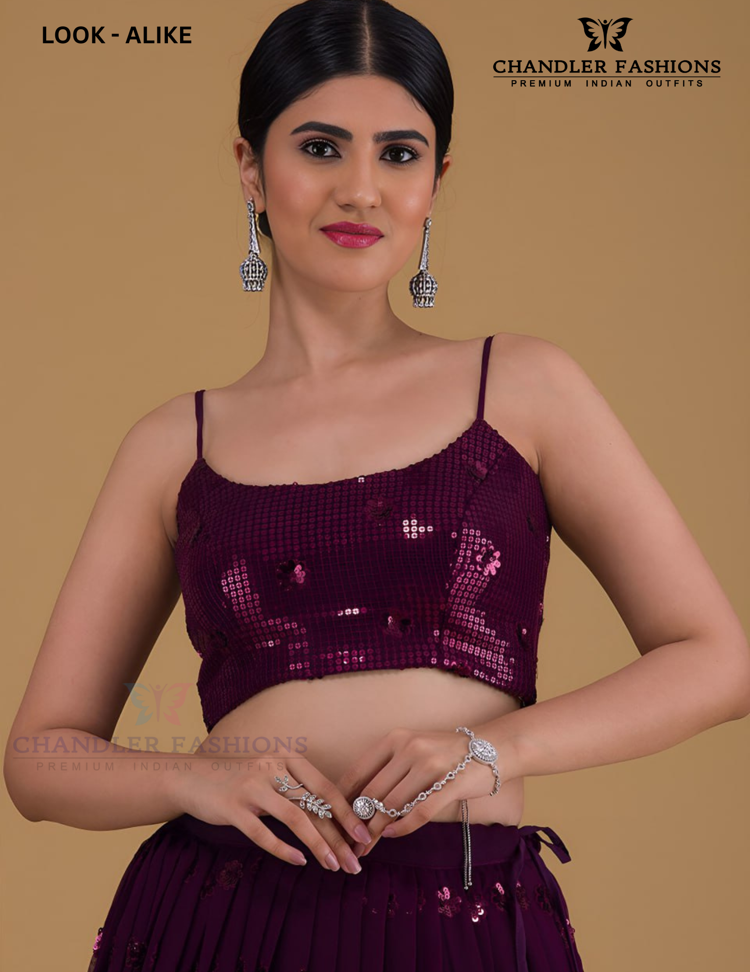 Purple Color With Sequins And Work Lehenga In Tempe