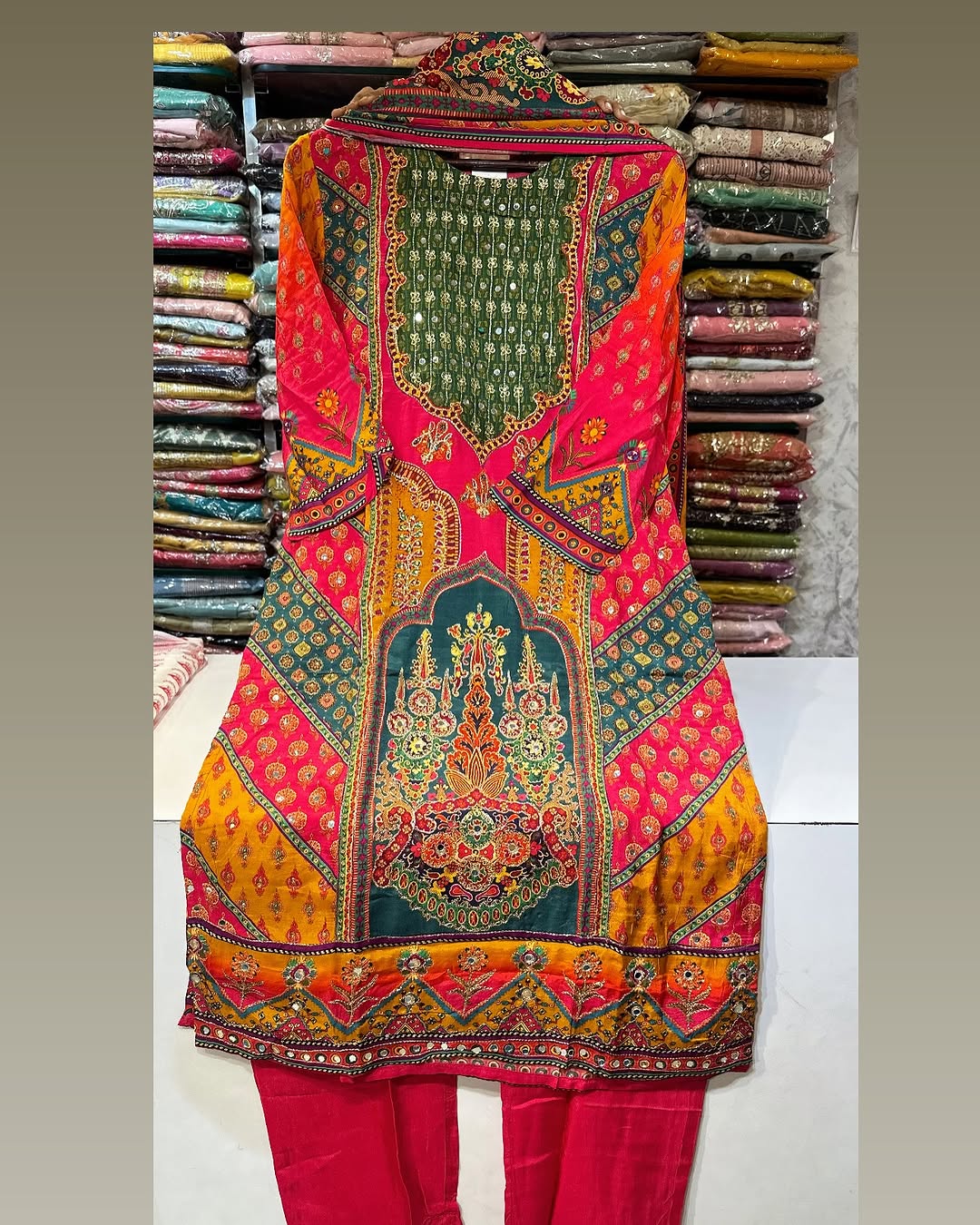 Beautiful Multicolor Viscose Muslin Palazzo Suit With Dupatta For Women