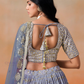 Navy Blue Color Georgette With Zari Lehenga Choli In Yuma