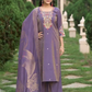 Amazing Lavender Color Shimmer With Thread Work Salwar Suits For Women