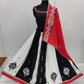 Elegant Black And White Color Chaniya Choli With Printed Work For Women