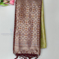 Alluring Light Green And Maroon Soft Silk Saree With Designer Zari Work For Women