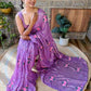 Charming Lavender Color Georgette And Sequins With Thread Work Saree For Women Near Me