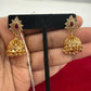 Elegant Gold Plated Earrings with Pink And White Color Stones Jhumka for Women