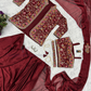 Maroon Color Rangoli Fabric Ready To Wear Saree Near Me