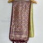 Light Green And Maroon Soft Silk Saree With Designer Zari Work Near Me