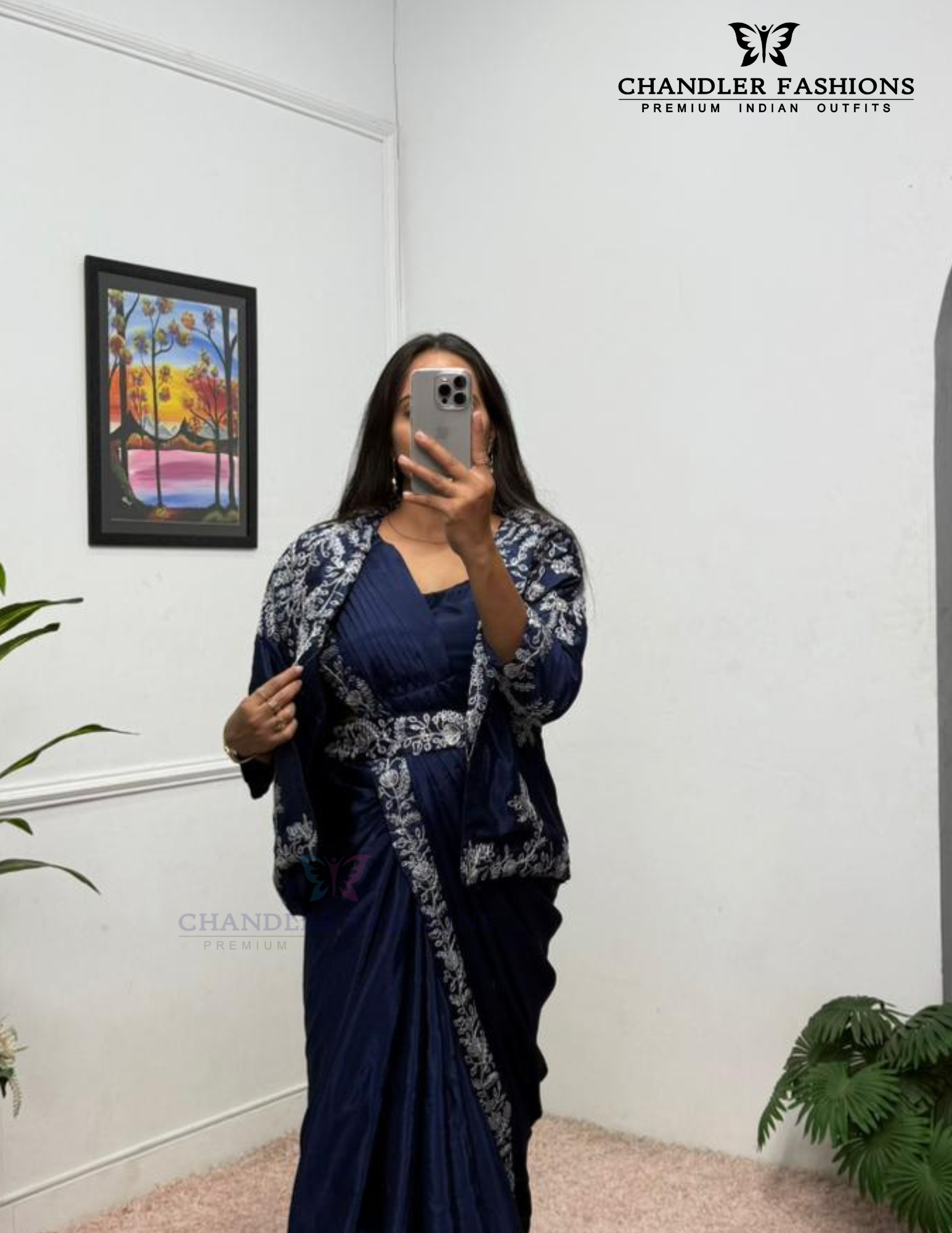 Heavy Embroidery Work Ready To Wear Saree In USA