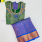 Attractive Green And Blue Color Stone Work With Silk Langa set For Girls Near Me