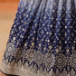Navy Blue Sequins And Zari Lehenga Choli In Gilbert