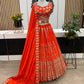 Enchanting Orange Color Heavy Embroidery Sequins Work Lehenga Choli