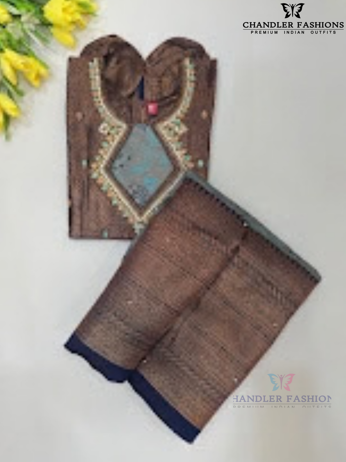 Amazing Copper And Blue Color Langa Set With Designer Zari Work For Girls Near Me