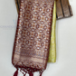 Light Green And Maroon Soft Silk Saree With Designer Zari Work In USA