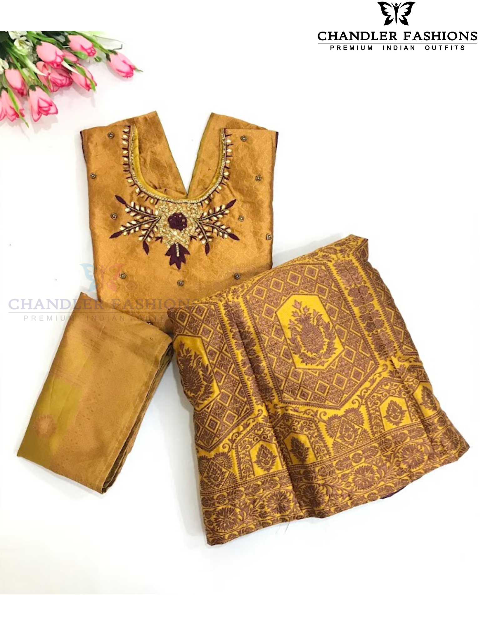 Alluring Yellow And Maroon Color Art Silk With Embroidery And Mirror Work Choli Set For Girls Near Me