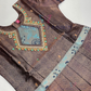 Amazing Copper And Blue Color Langa Set With Designer Zari Work For Girls In Tempe