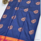 Dark Blue Color Soft Silk With Zari Work Saree For Women In USA