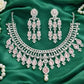 Premium Pink Color Stone American Diamond Necklace Set With Earrings For Women Near Me