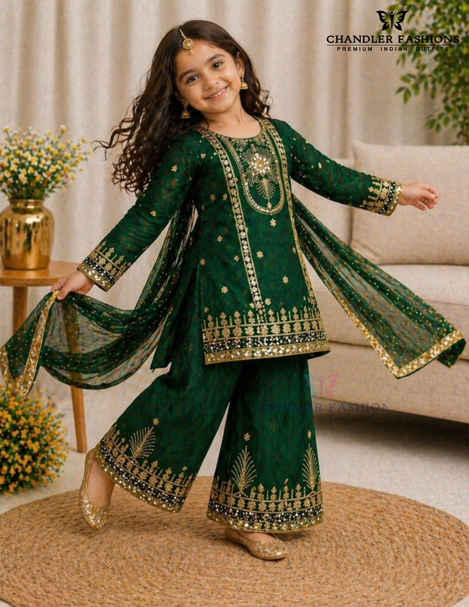  Fendy Silk With Embroidery And Sequins Work Palazzo Suits For Girls In USA