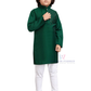Charming Green Color Silk With Embroidery And Mirror Work Kurta Pajama Set For Kids