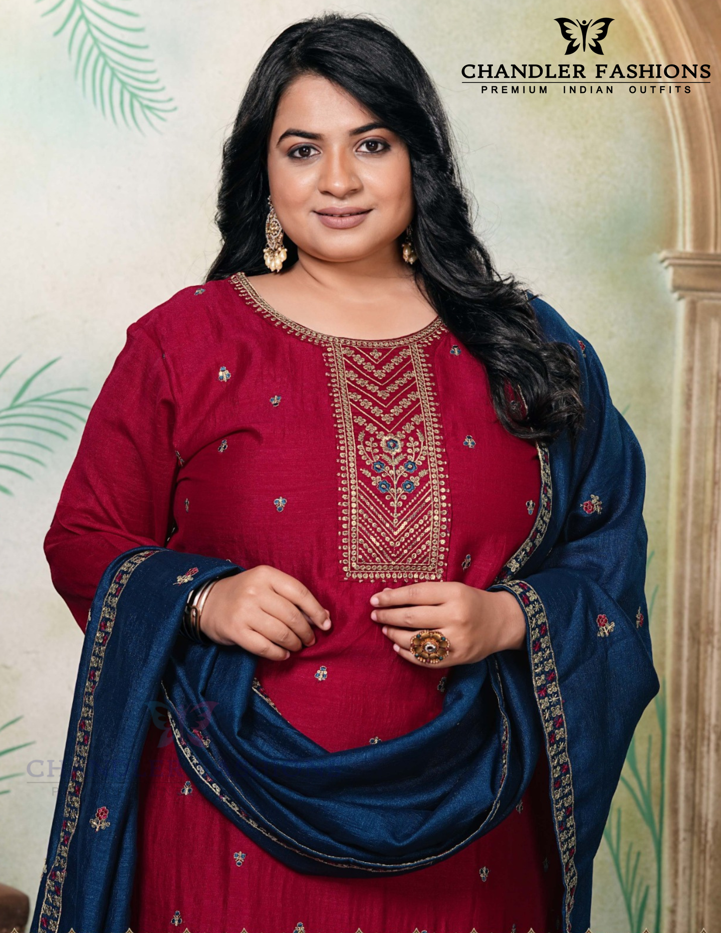 Charming Red Color Vichitra Silk With Embroidery And Sequins Work Salwar Suits Near Me