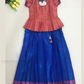 Attractive Pink And Blue Color Zari Work With Silk Langa set For Girls
