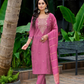 Gorgeous Pink Color Salwar Suits Embroidery Work With Dupatta Set For Women