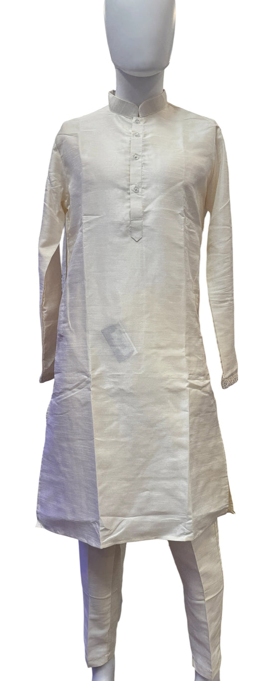 Beautiful Cream Color Men’s Kurta With Pajama Pant
