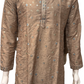 Appealing Brown Color Silk Kurta Suit With Embroidery Flower Work For Men